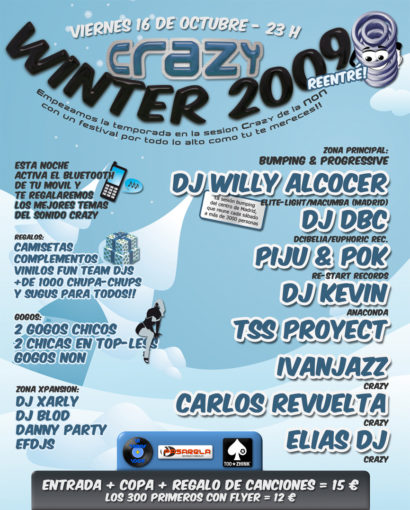 Cartel de la fiesta Crazy Winter 2009 (Reentré)