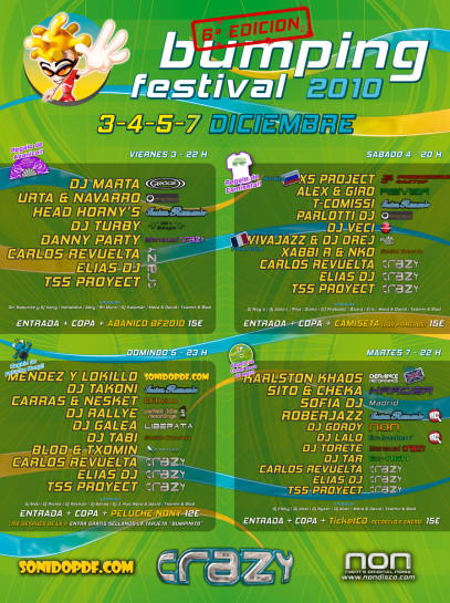 Cartel de la fiesta Bumping Festival 2010 @ Crazy