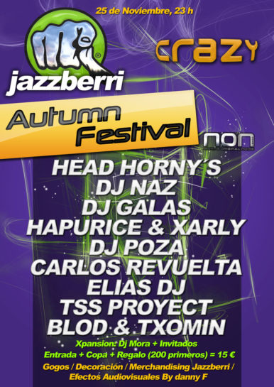 Cartel de la fiesta Jazzberri Autumn Festival @ Crazy