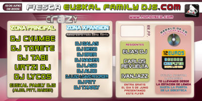 Cartel de la fiesta Fiesta EuskalFamilyDJs @ Crazy
