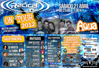 Cartel de la fiesta Aqua Dance pres. Radical on Tour @ Rock Star Live