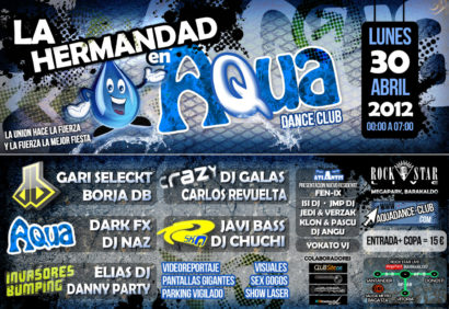 Cartel de la fiesta Aqua Dance pres. La Hermandad @ Rock Star Live