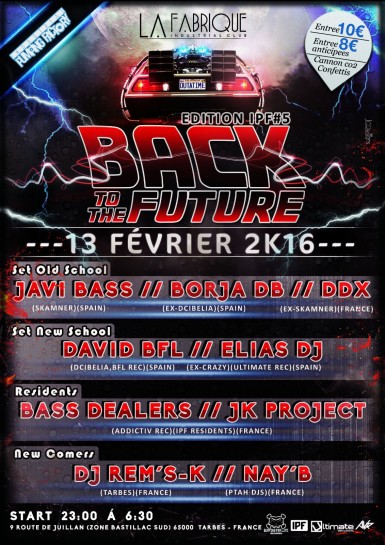 Cartel de la fiesta Back To The Future @ La Fabrique