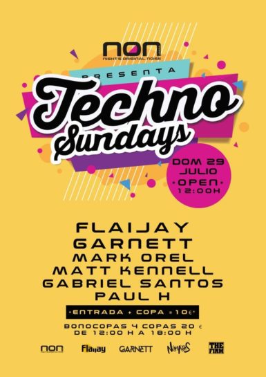 Cartel de la fiesta Techno Sundays @ NON