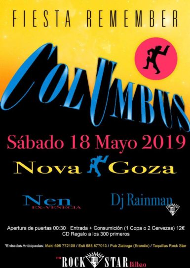 Cartel de la fiesta Columbus @ Rock Star (18 Mayo 2019)